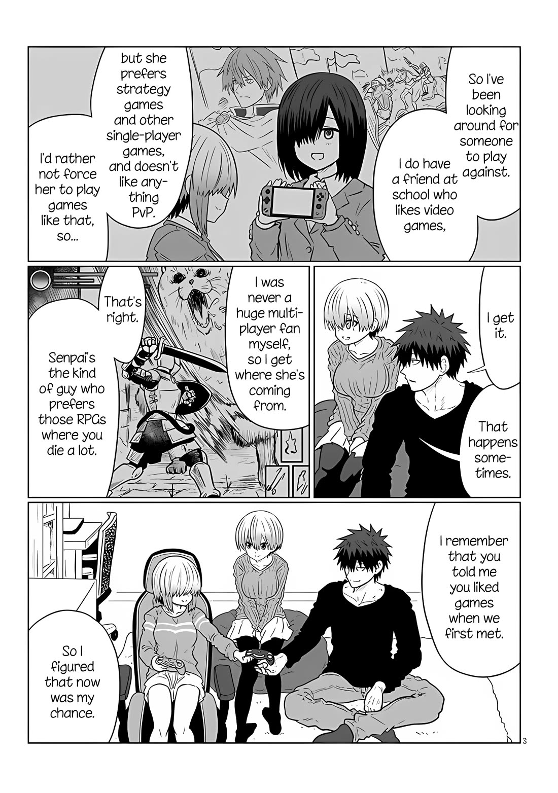 Uzaki-chan wa Asobitai! Chapter 110 page 3 - Chapter 110: Kouhai and the Matter of Yanagi