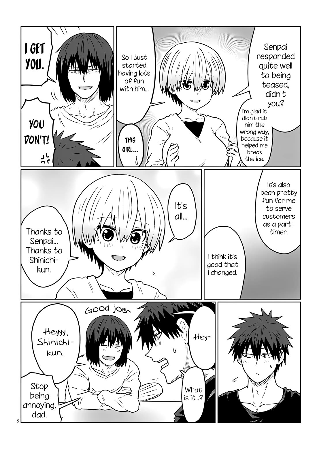 Uzaki-chan wa Asobitai! Chapter 118 page 8 - Chapter 118: Kouhai and Father
