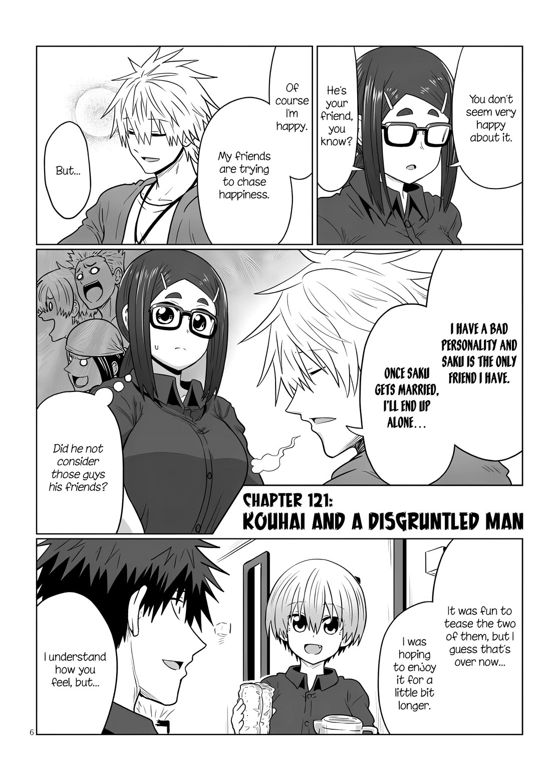 Uzaki-chan wa Asobitai! Chapter 121 page 6 - Chapter 121: Kouhai and a Disgruntled Man