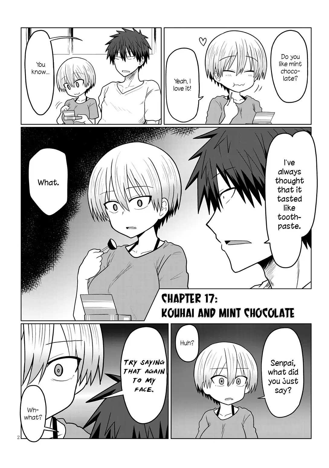 Uzaki-chan wa Asobitai! Chapter 17 page 2 - Chapter 17: Kouhai and Mint Chocolate