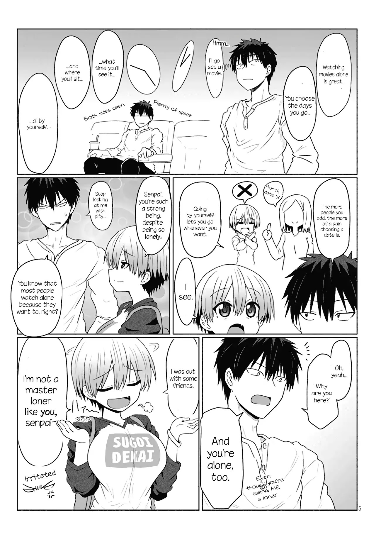 Uzaki-chan wa Asobitai! Chapter 2 page 5 - Chapter 2: Kouhai And Movie Theater