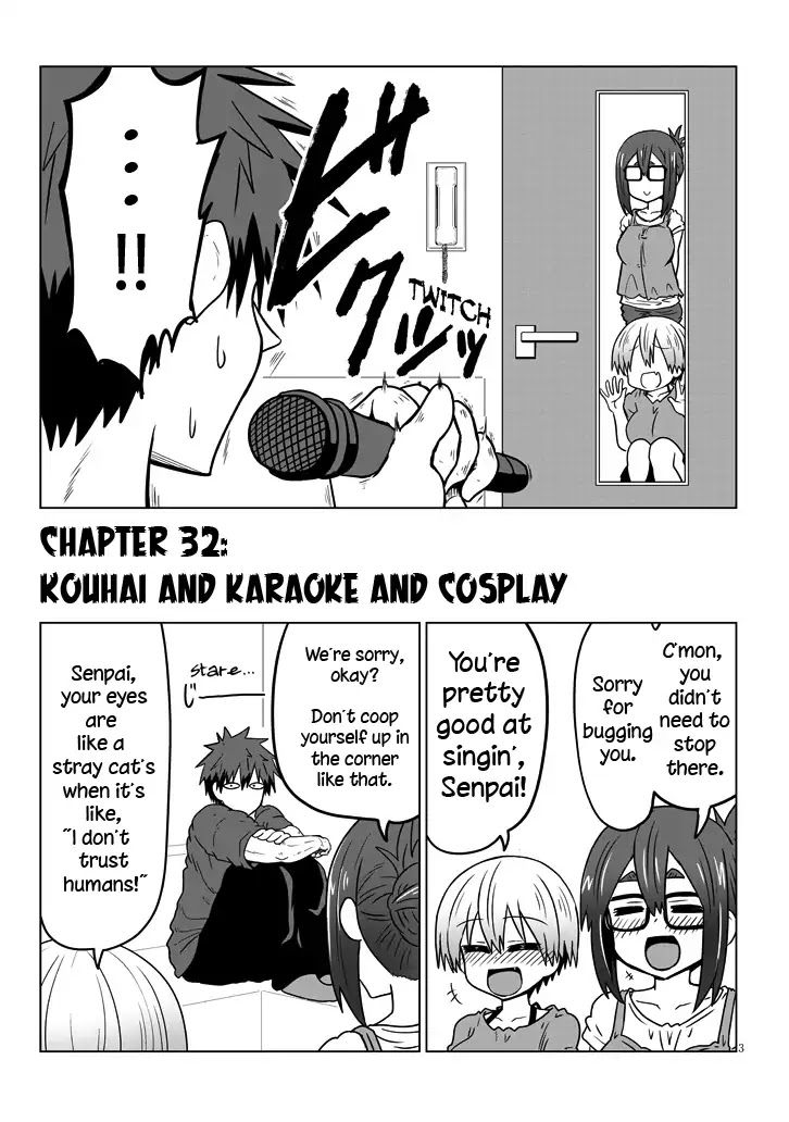 Uzaki-chan wa Asobitai! Chapter 32 page 3 - Chapter 32: Kouhai and Karaoke and Cosplay