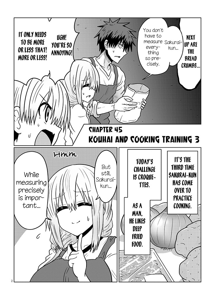 Uzaki-chan wa Asobitai! Chapter 45 page 2 - Chapter 45: Kouhai and Cooking Training 3