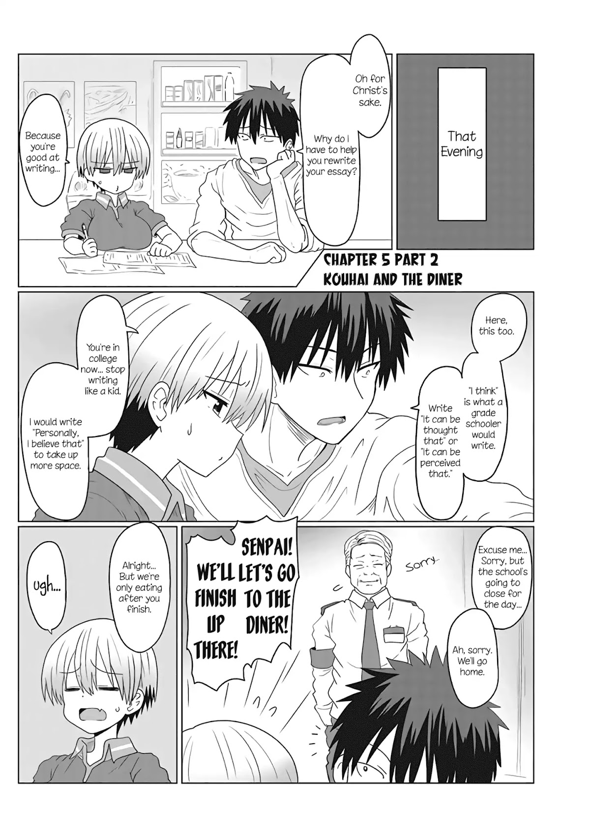 Uzaki-chan wa Asobitai! Chapter 5.2 page 1 - Chapter 5.2: Kouhai and The Diner
