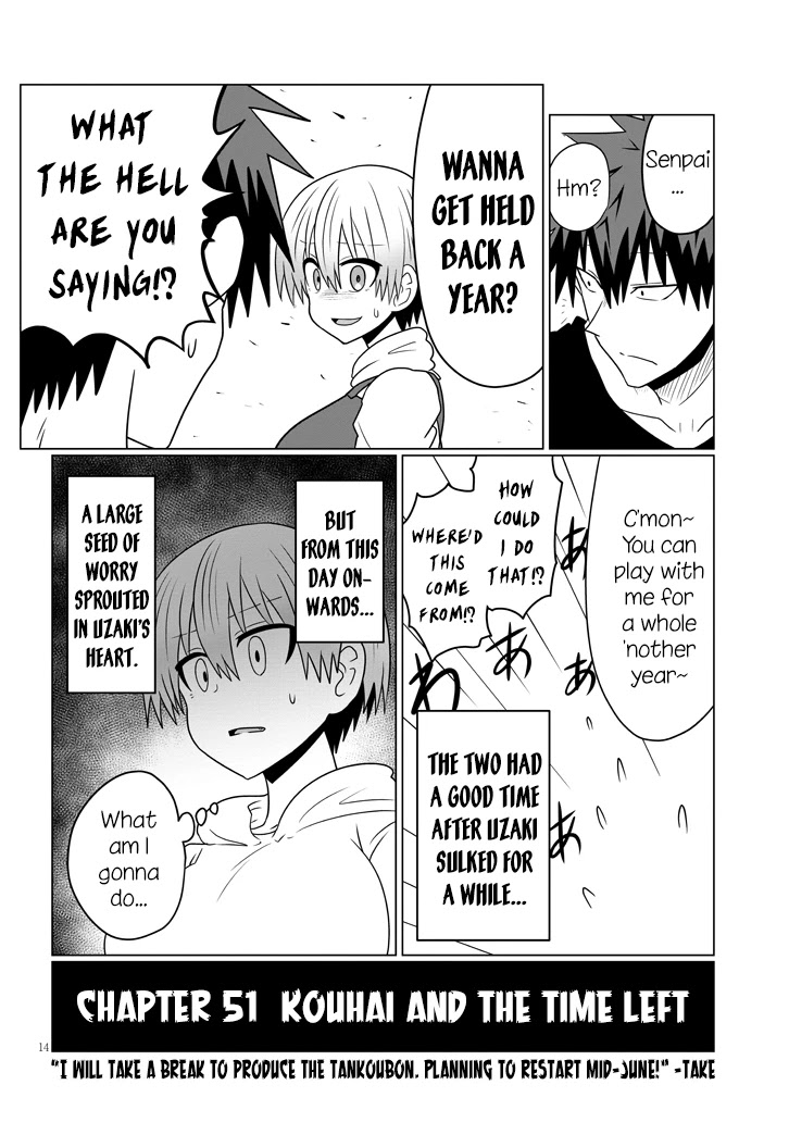 Uzaki-chan wa Asobitai! Chapter 51 page 14 - Chapter 51: Kouhai and the Time Left