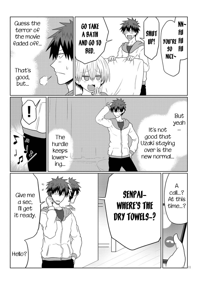 Uzaki-chan wa Asobitai! Chapter 59 page 11 - Chapter 59: Kouhai and the Horror Film
