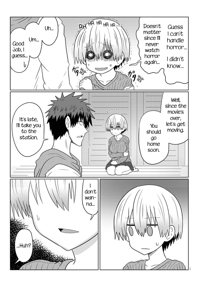 Uzaki-chan wa Asobitai! Chapter 59 page 7 - Chapter 59: Kouhai and the Horror Film