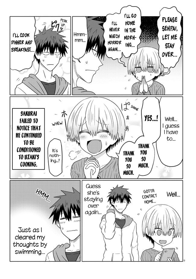 Uzaki-chan wa Asobitai! Chapter 59 page 9 - Chapter 59: Kouhai and the Horror Film