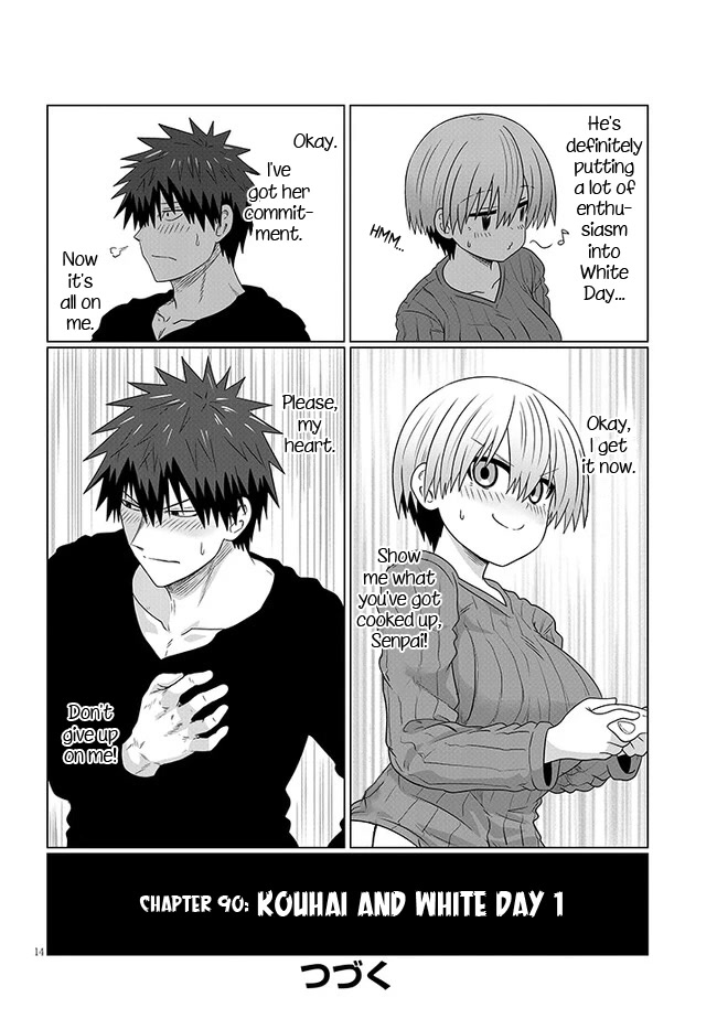 Uzaki-chan wa Asobitai! Chapter 90 page 14 - Chapter 90: Kouhai and White Day 1