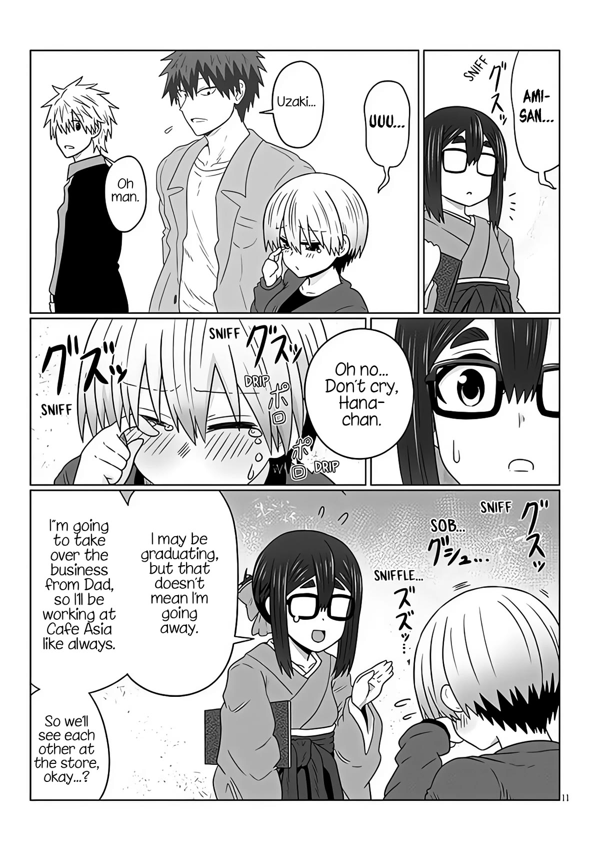 Uzaki-chan wa Asobitai! Chapter 95 page 11 - Chapter 95: Kouhai and Graduation Ceremony