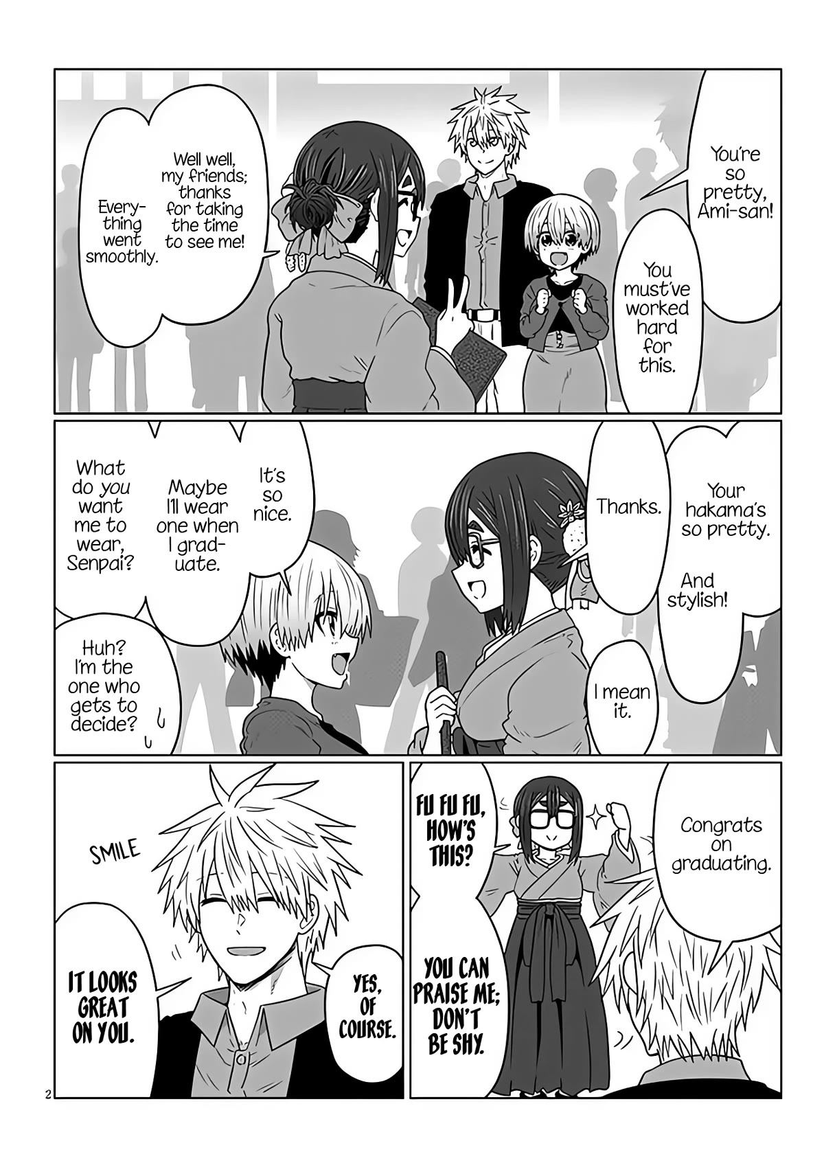 Uzaki-chan wa Asobitai! Chapter 95 page 2 - Chapter 95: Kouhai and Graduation Ceremony