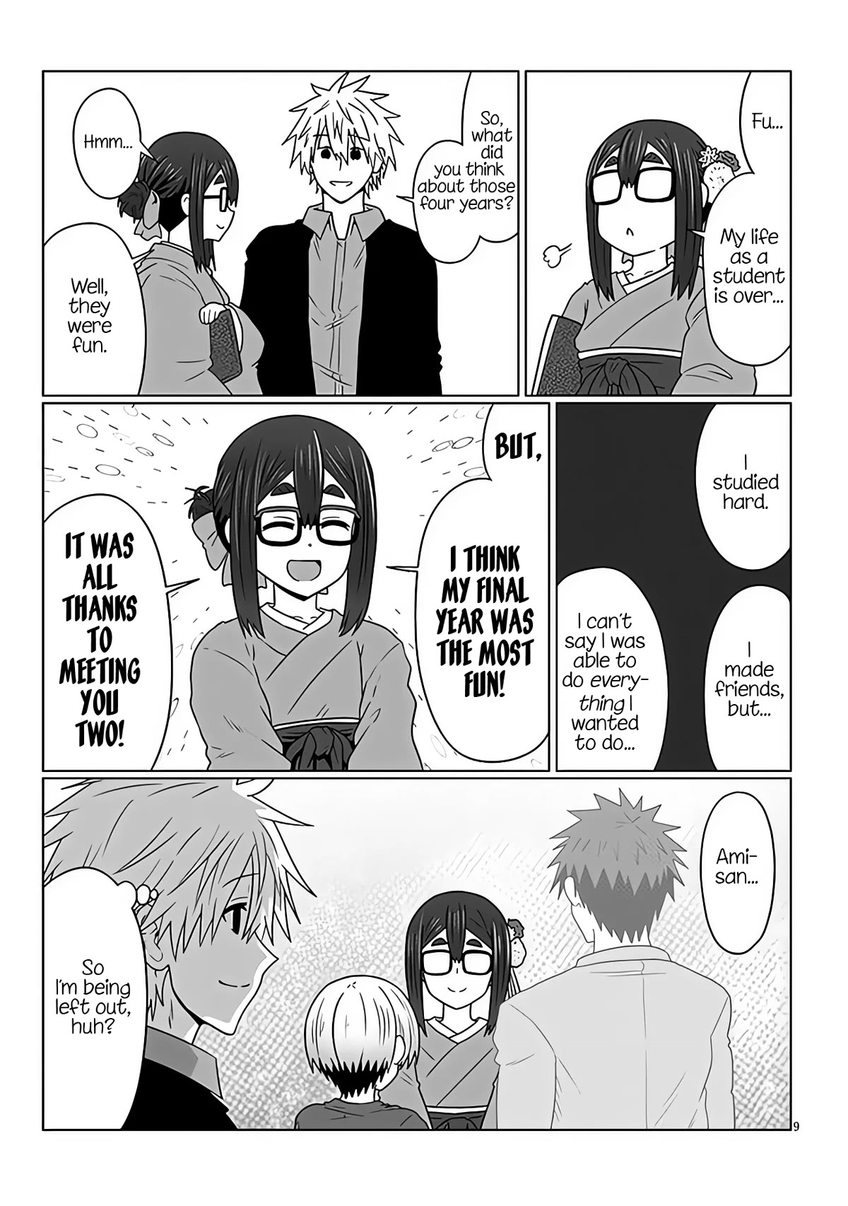 Uzaki-chan wa Asobitai! Chapter 95 page 9 - Chapter 95: Kouhai and Graduation Ceremony