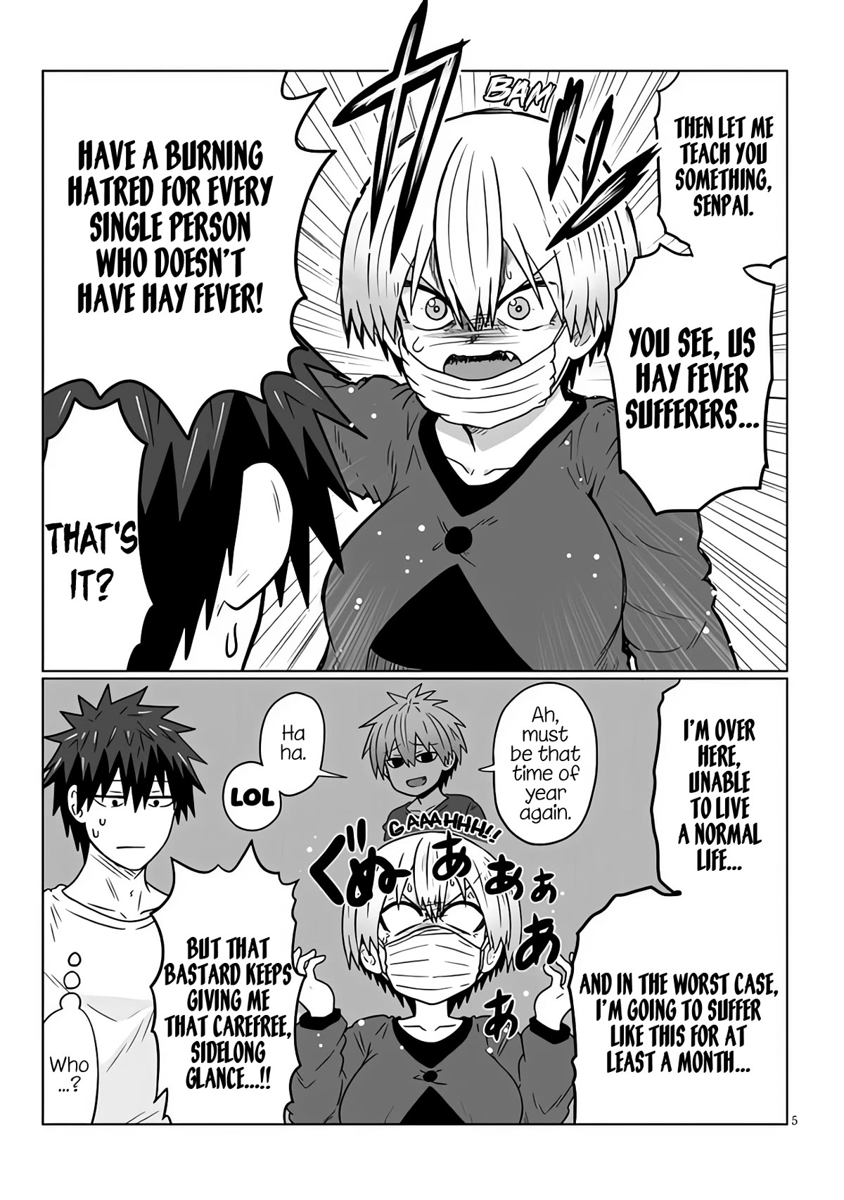 Uzaki-chan wa Asobitai! Chapter 96 page 5 - Chapter 96: Kouhai and Hay Fever