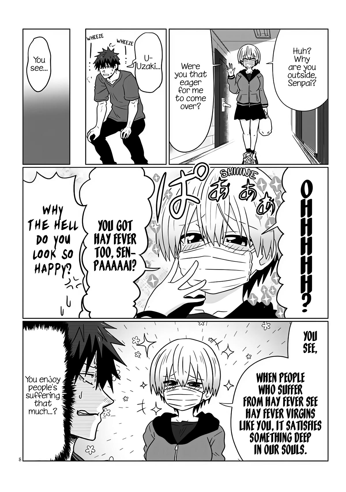 Uzaki-chan wa Asobitai! Chapter 96 page 8 - Chapter 96: Kouhai and Hay Fever