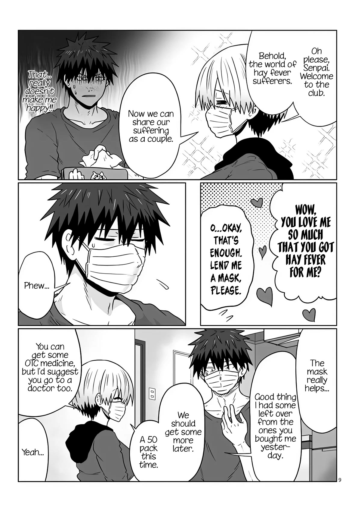 Uzaki-chan wa Asobitai! Chapter 96 page 9 - Chapter 96: Kouhai and Hay Fever