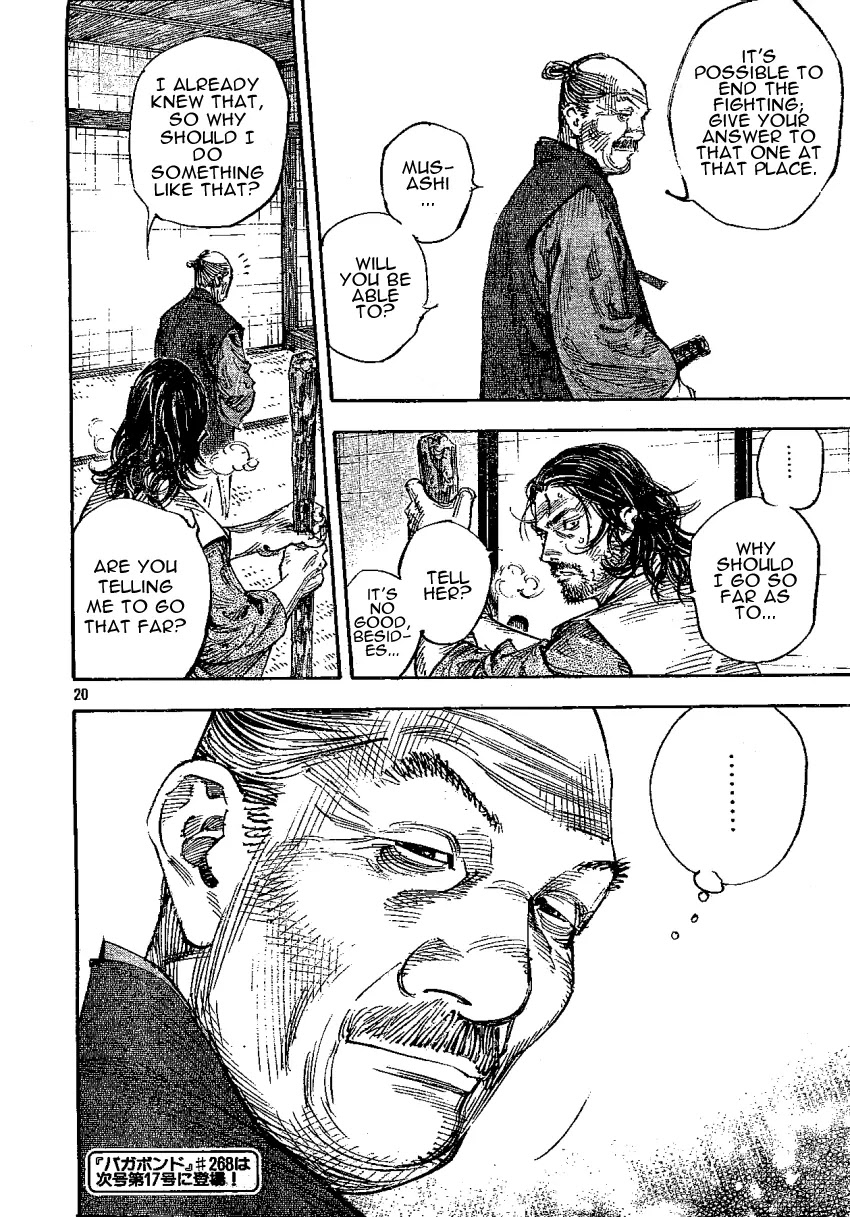 Vagabond manga, chapter 267, page 20 of 21