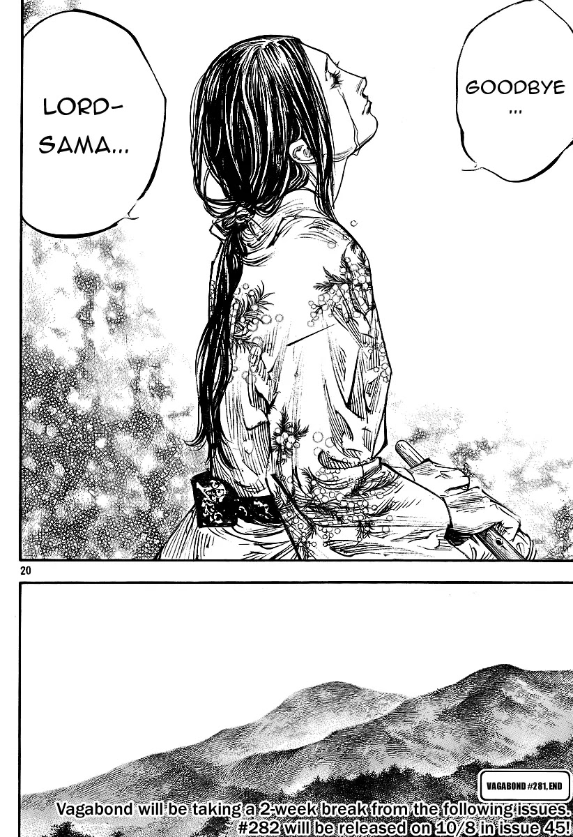 Vagabond manga, chapter 281, page 18 of 19