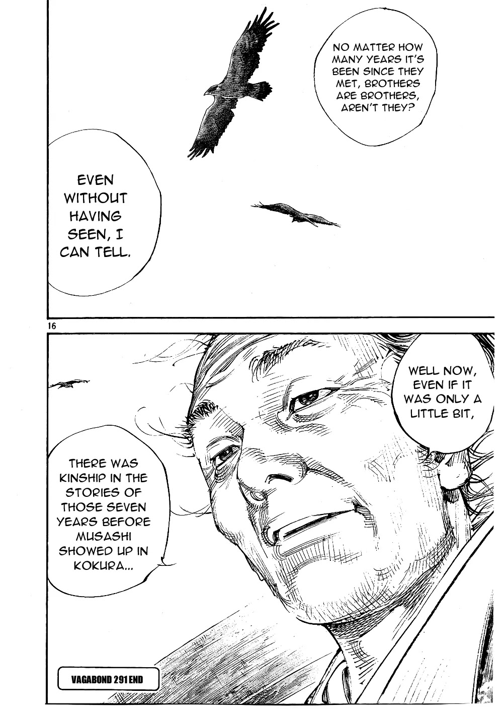 Vagabond manga, chapter 291, page 16 of 17