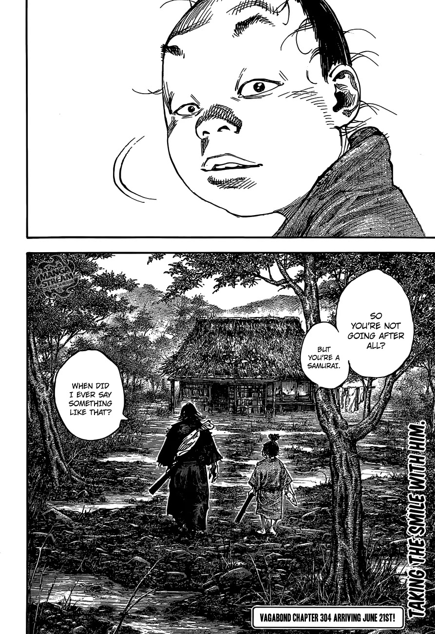 Vagabond manga, chapter 303, page 37 of 37