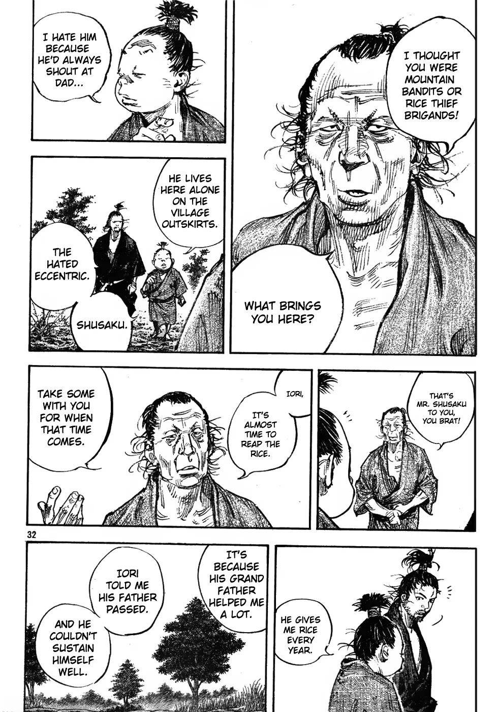Vagabond manga, chapter 307, page 32 of 36