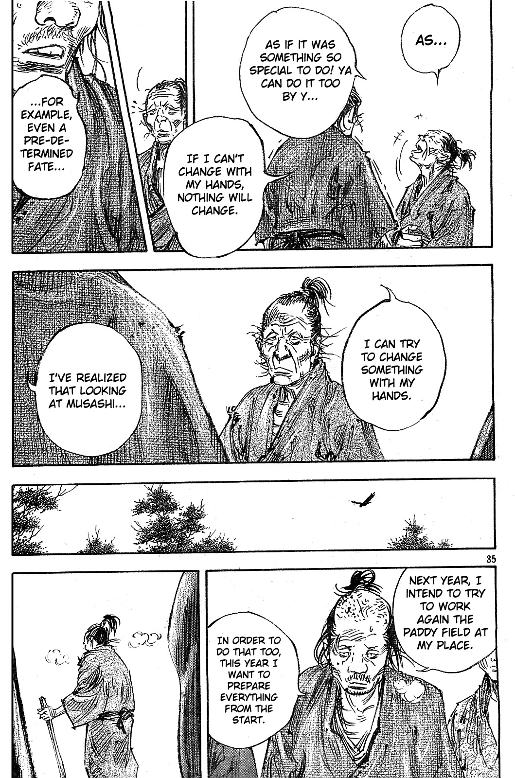 Vagabond manga, chapter 316, page 34 of 35