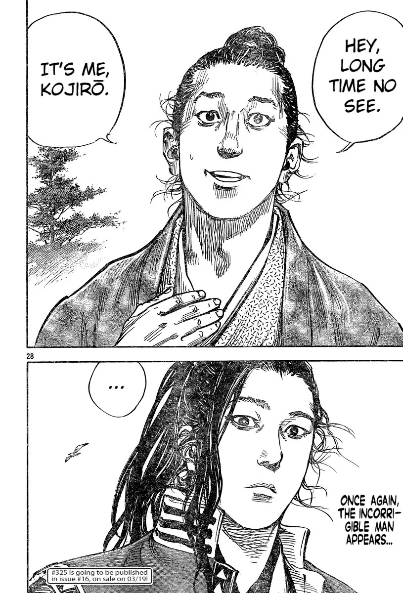 Vagabond manga, chapter 324, page 28 of 29