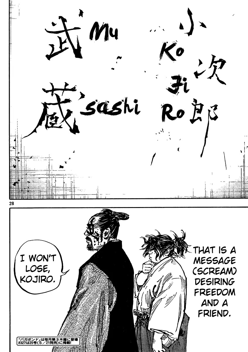 Vagabond manga, chapter 326, page 28 of 28