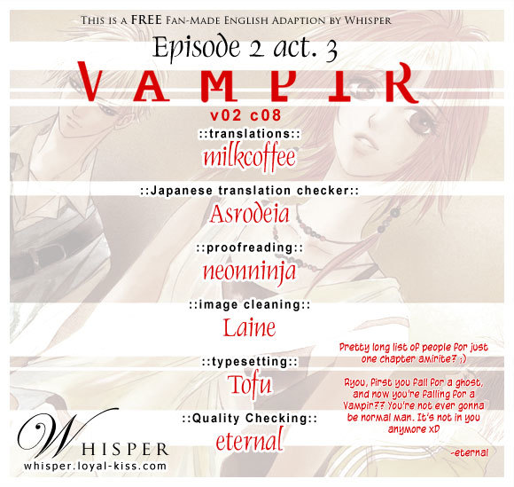 Vampir Chapter 8 page 1 - Chapter 8: Episode 2 - The Imploring Heart of Sadness Act.3