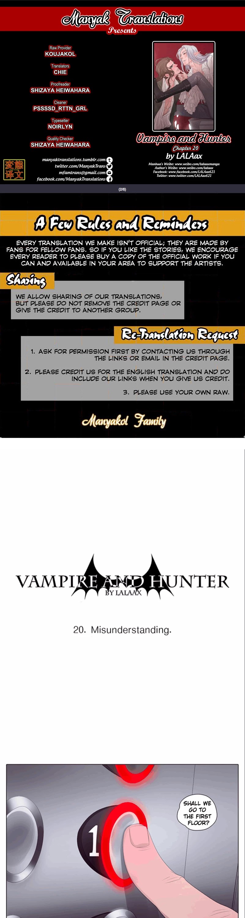 Vampire and Hunter Chapter 20 page 1 - Chapter 20
