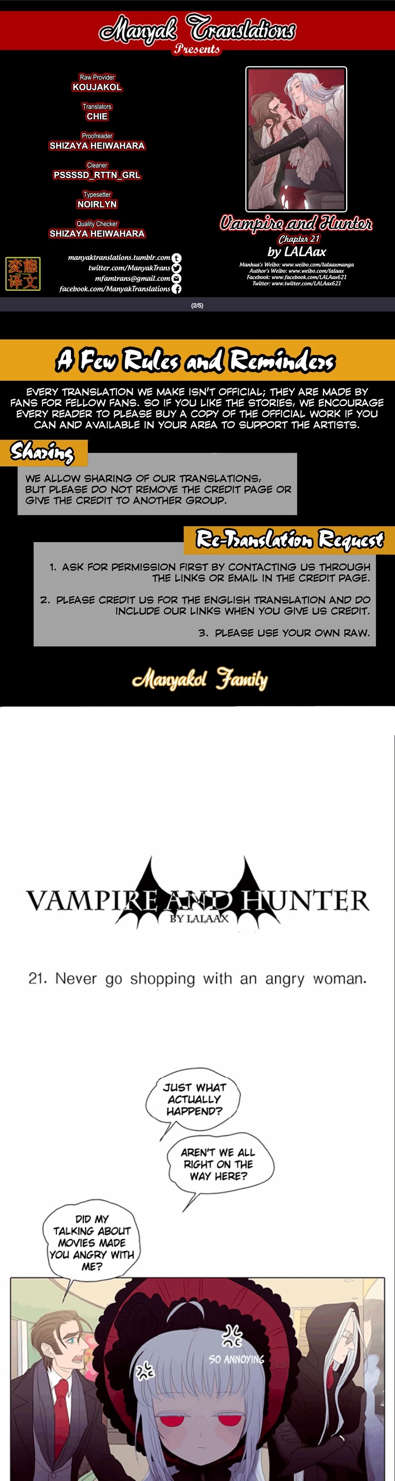 Vampire and Hunter Chapter 21 page 1 - Chapter 21