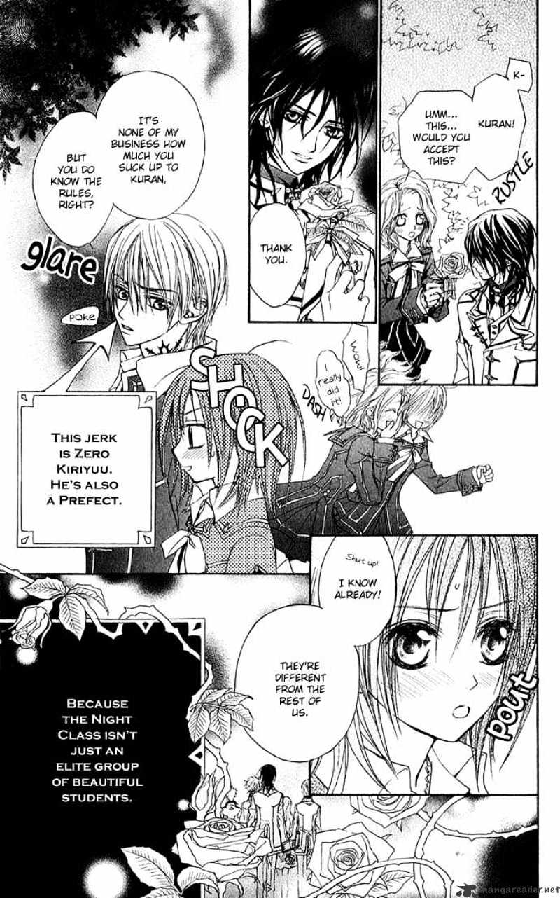 Vampire Knight Chapter 1 page 18 - Chapter 1 : The Night Class at Cross Academy
