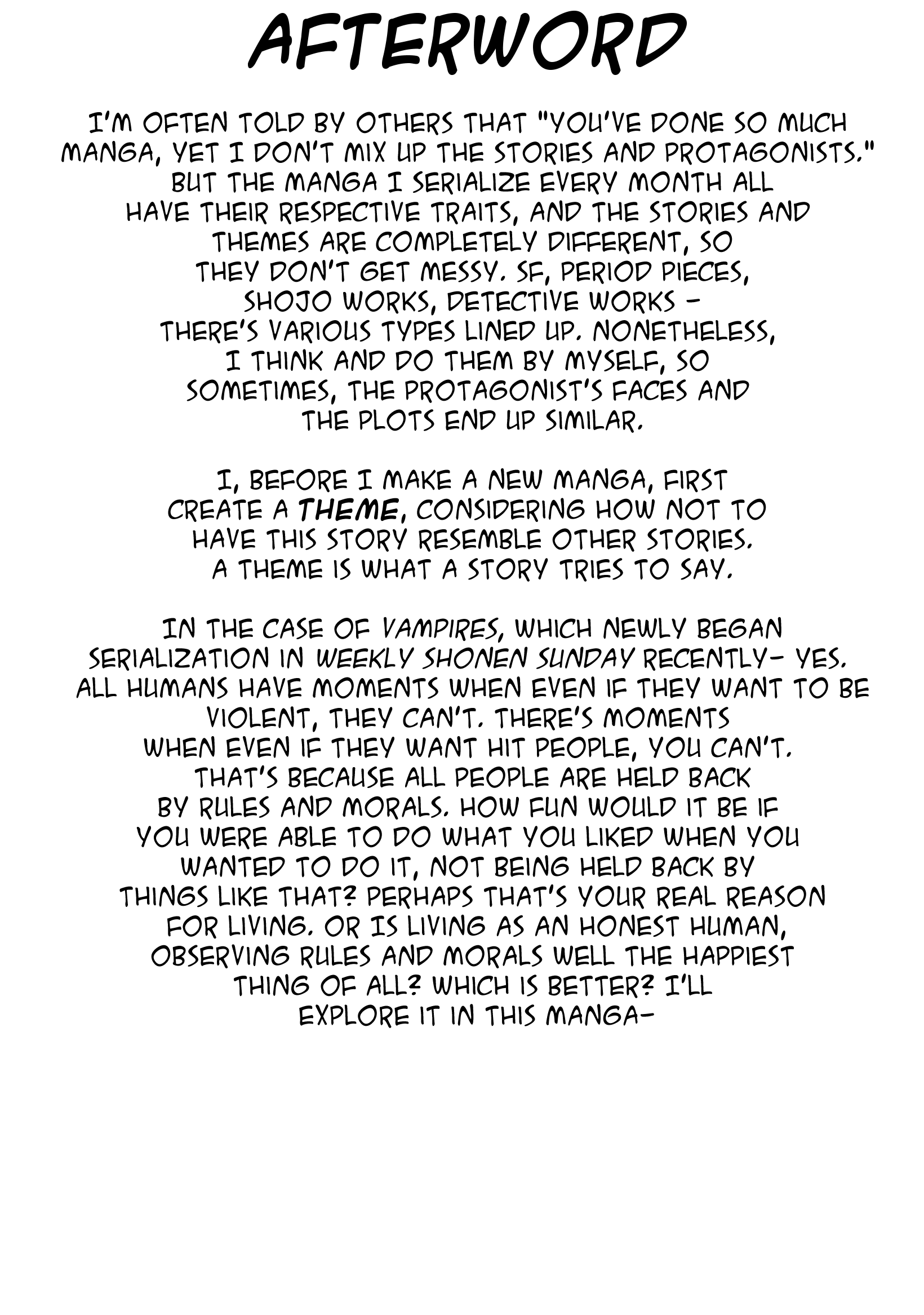 Vampires Chapter 29.1 page 1 - Chapter 29.1: In Lieu of an Afterword