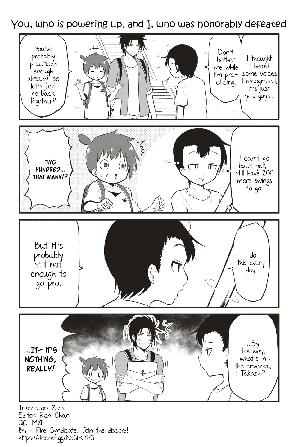 Veteran Shougakusei Takashi Chapter 82 page 1 - Chapter 82: You, who is powering up, and I, who was honorably defeated