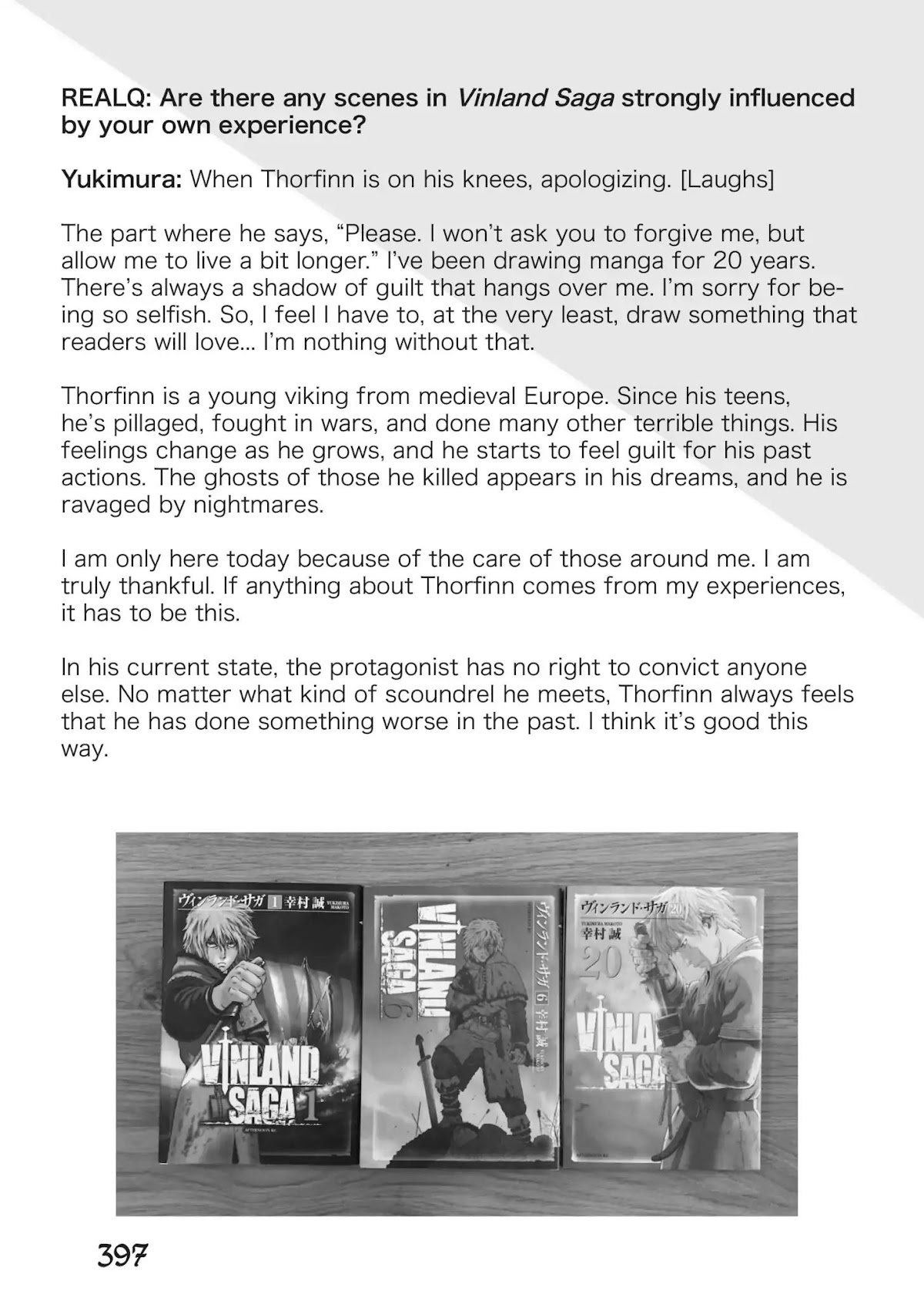 Vinland Saga Chapter 144.5 page 9 - Vol.10 Special Realq Interview with Makoto Yukimura