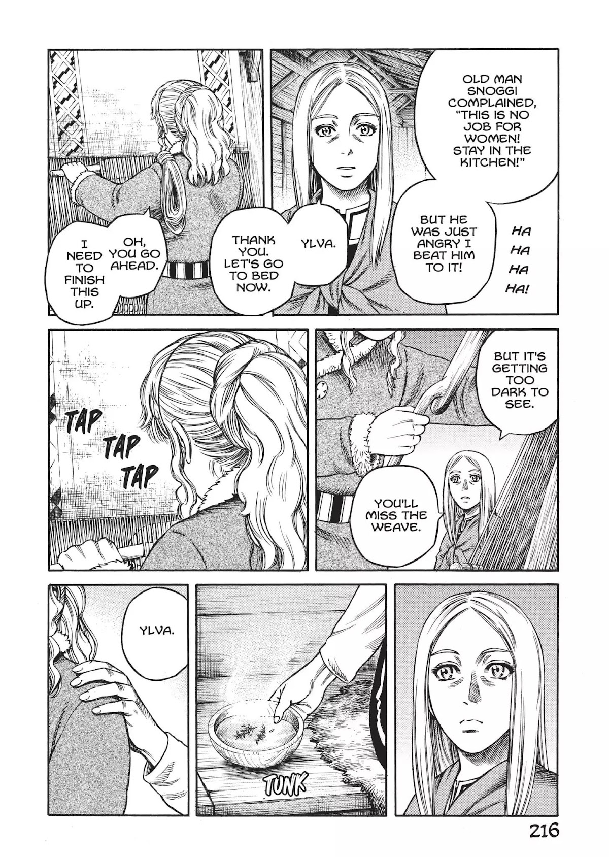 Vinland Saga Chapter 21.5 page 12 - Vol.2 Bonus Material: Ylva at Work