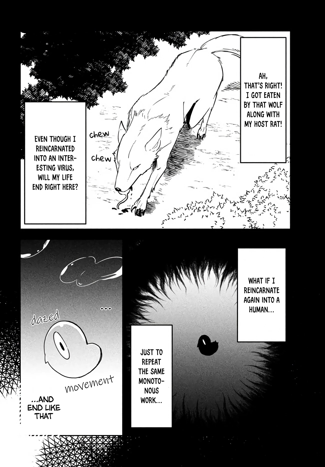 Virus Tensei kara Isekai Kansen Monogatari Chapter 2.1 page 4 - Chapter 2.1: The first battle (1)