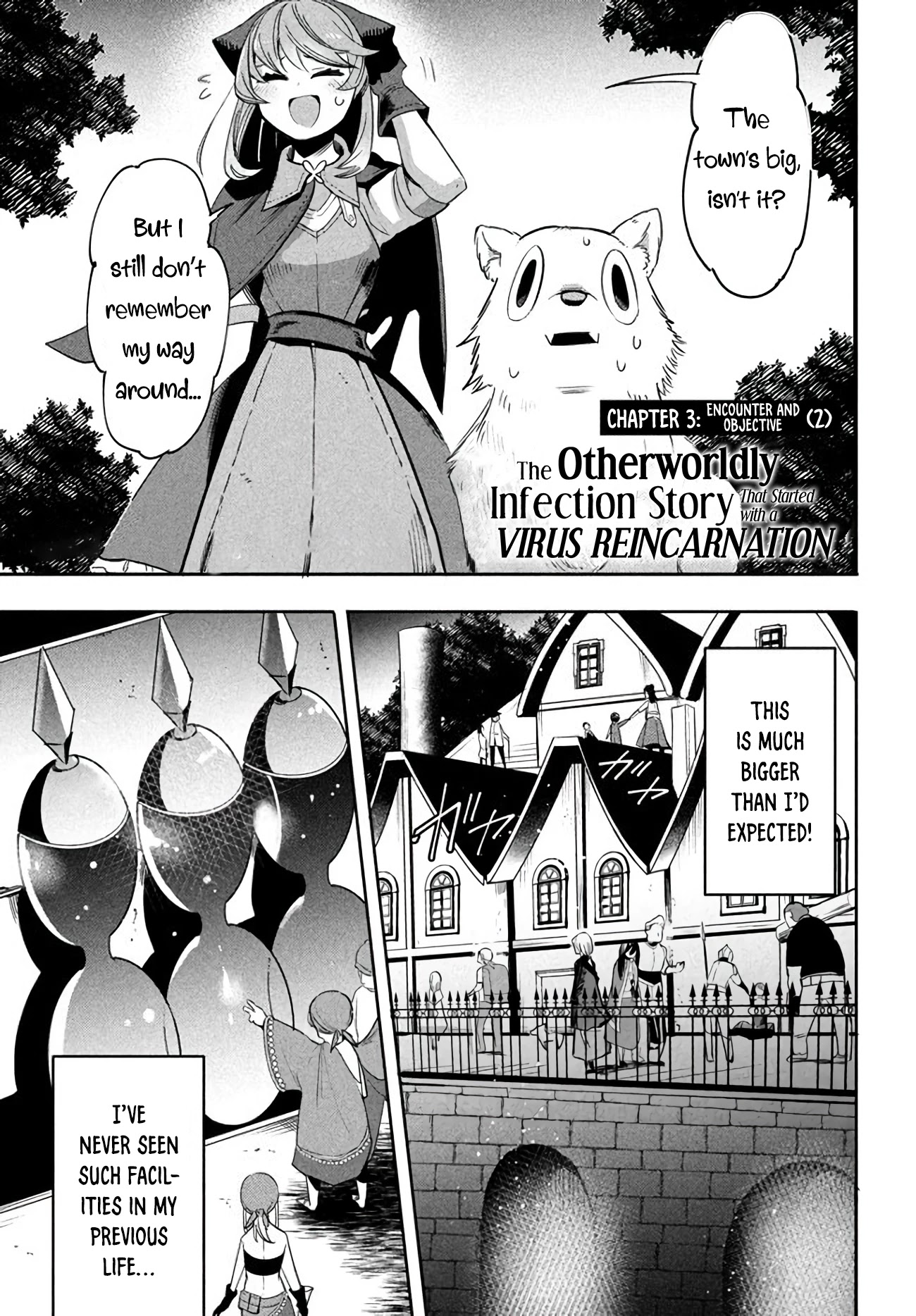 Virus Tensei kara Isekai Kansen Monogatari Chapter 3.2 page 1 - Chapter 3.2: Encounter and Objective (2)