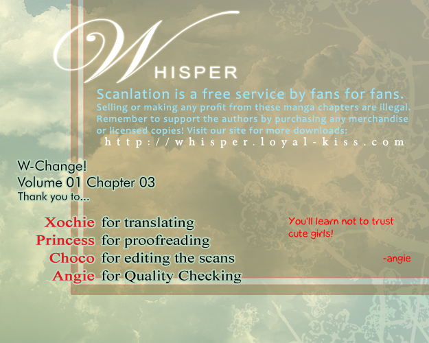 W Change!! Chapter 3 page 1 - Chapter 3