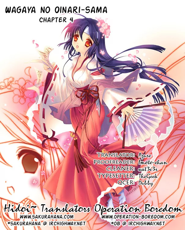 Wagaya no Oinarisama. Chapter 4 page 1 - Chapter 4: Good Luck, Mamorime-sama