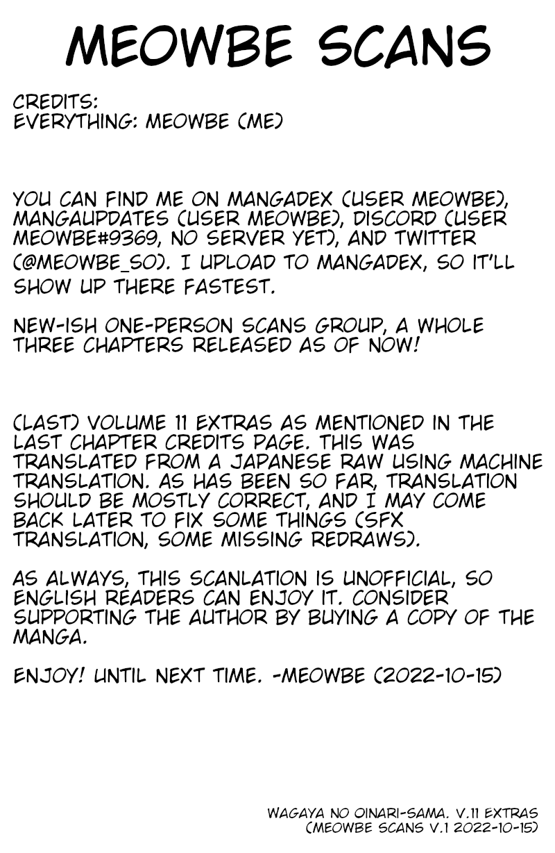 Wagaya no Oinarisama. Chapter 67.5 page 16 - Chapter 67.5: Volume 11 Extras