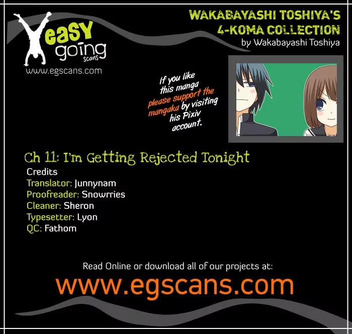 Wakabayashi Toshiya's 4-koma Collection Chapter 11 page 1 - Chapter 11: I'm Getting Rejected Tonight