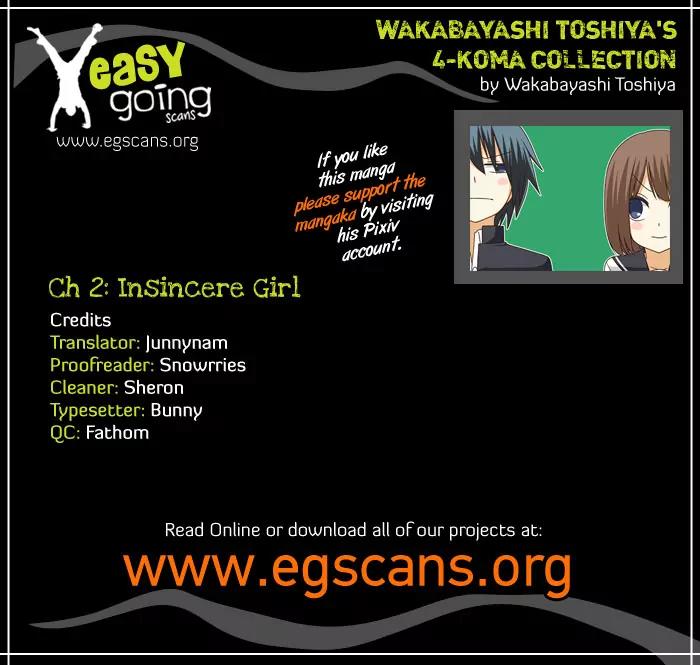 Wakabayashi Toshiya's 4-koma Collection Chapter 2 page 1 - Chapter 2: Insincere Girl