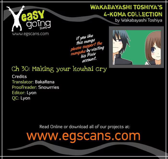 Wakabayashi Toshiya's 4-koma Collection Chapter 30 page 1 - Chapter 30: Making Your Kouhai Cry