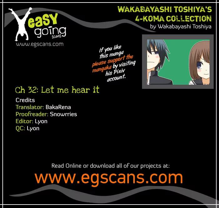 Wakabayashi Toshiya's 4-koma Collection Chapter 32 page 1 - Chapter 32: Let Me Hear It.