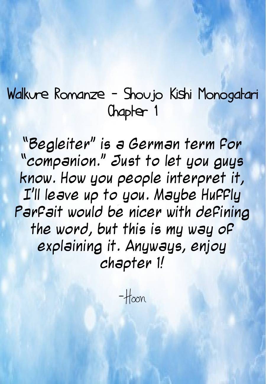 Walkure Romanze - Shoujo Kishi Monogatari Chapter 1 page 1 - Chapter 1: The Knight and the Begleiter