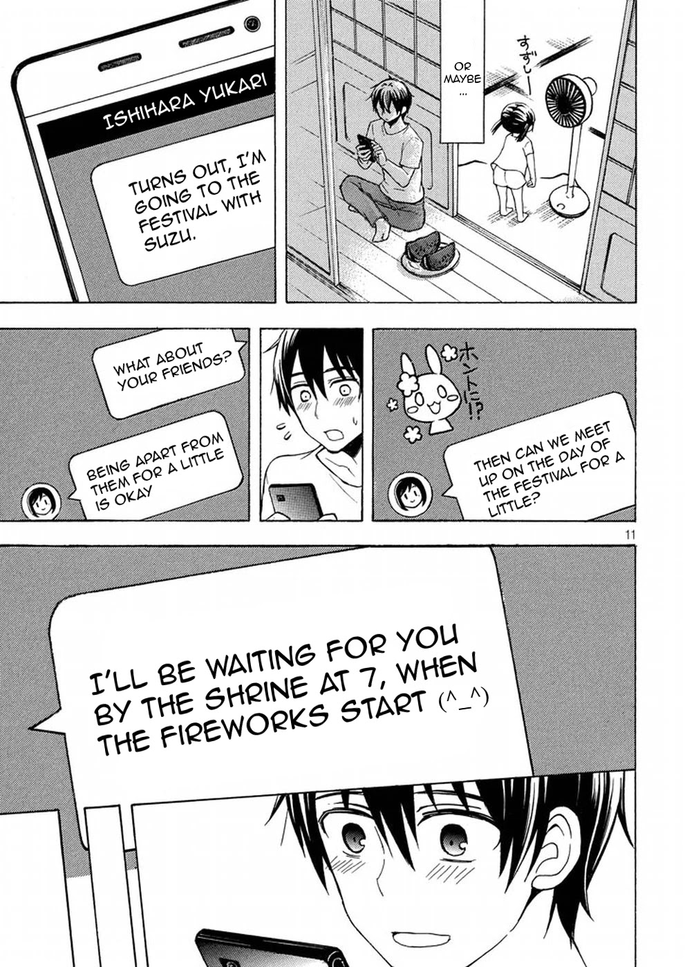 Watari-kun no xx ga Houkai Sunzen Chapter 27 page 11 - Chapter 27: Fireworks Display