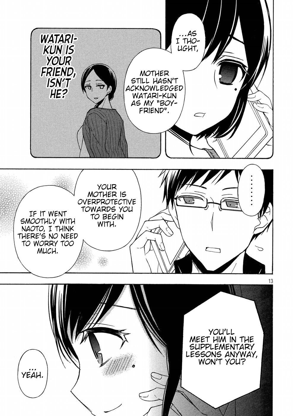 Watari-kun no xx ga Houkai Sunzen Chapter 36 page 13 - Chapter 36: Naoto's Decision