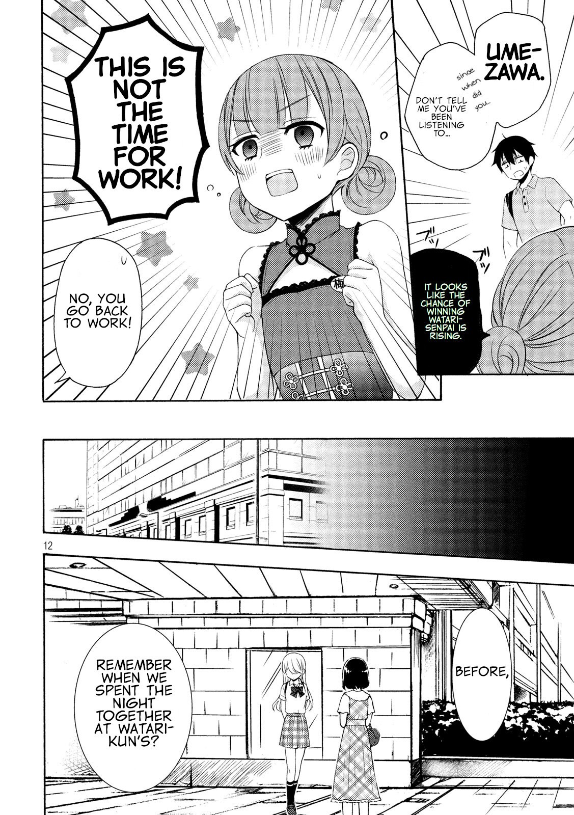Watari-kun no xx ga Houkai Sunzen Chapter 49 page 12 - Chapter 49: Two Choices I don't Want to Answer