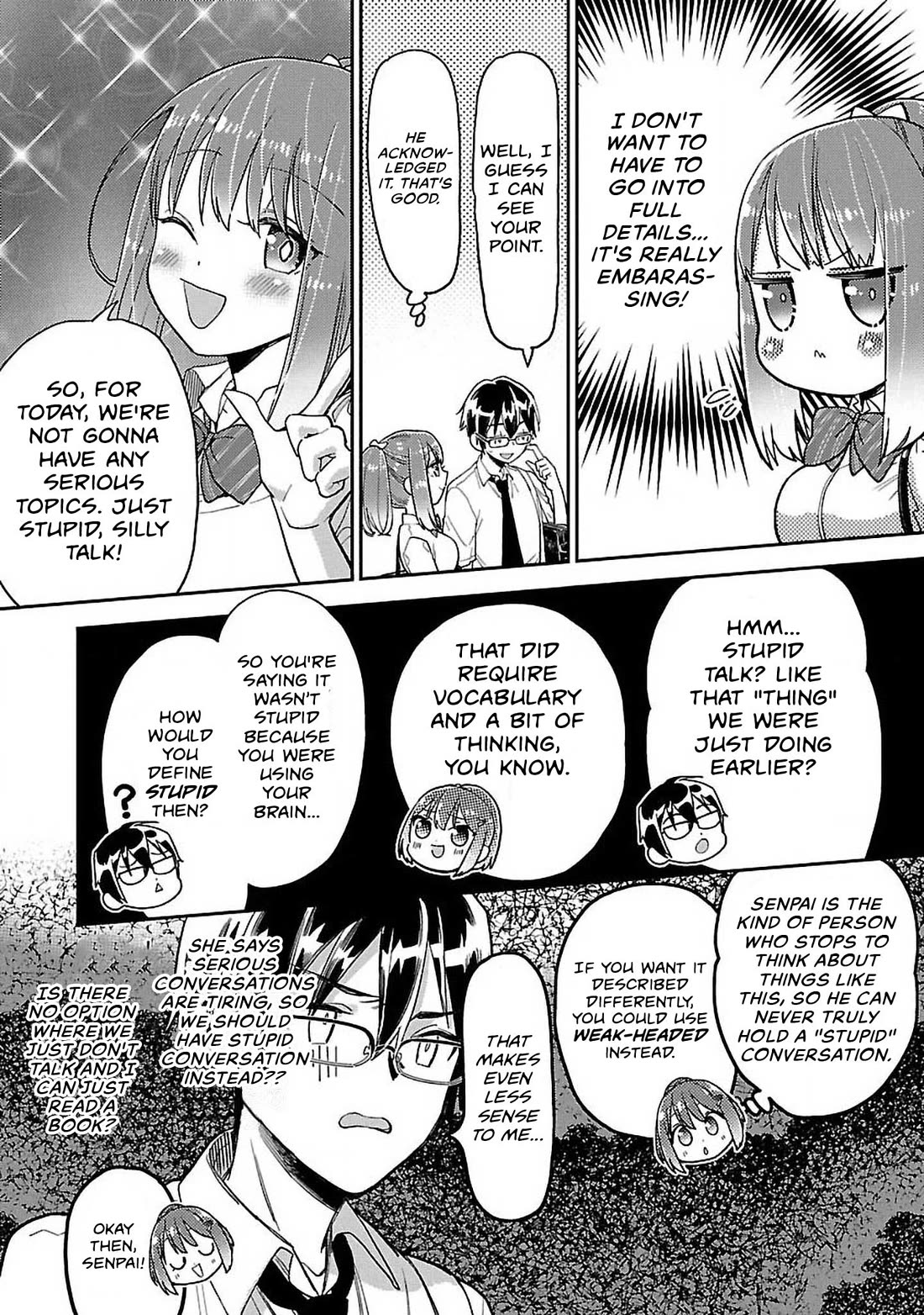 Watashi no shiranai, senpai no 100 ko no koto Chapter 10 page 6 - Chapter 10: What do you think of when you imagine a "stupid conversation"?