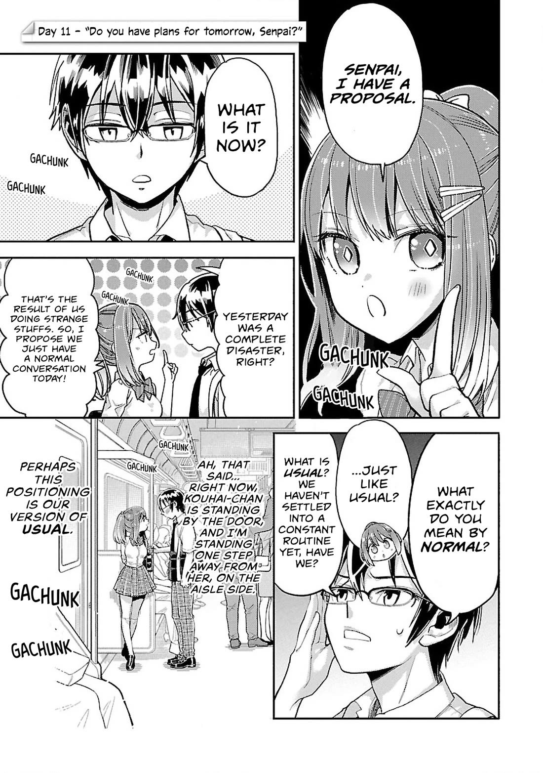 Watashi no shiranai, senpai no 100 ko no koto Chapter 11 page 1 - Chapter 11: Do you have plans for tomorrow, Senpai?